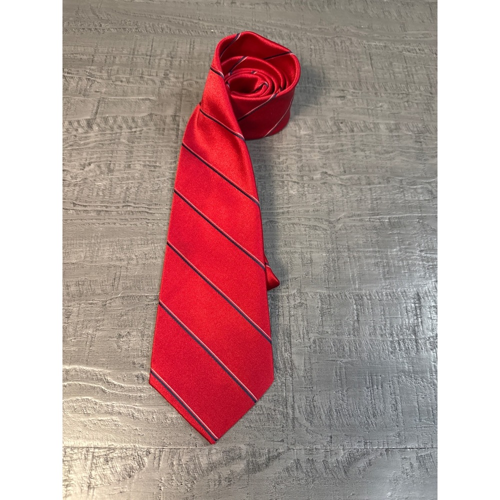 Vintage Duke of Windsor Leatherock Red Striped‎ Necktie Classic Business Tie
